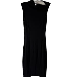Helmut Lang Black Asymmetrical Sleeveless Dress Size P